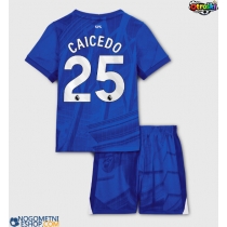 Otroški Nogometni dresi Chelsea Moises Caicedo #25 Domači 2025-26 Kratek Rokav (+ Kratke hlače)